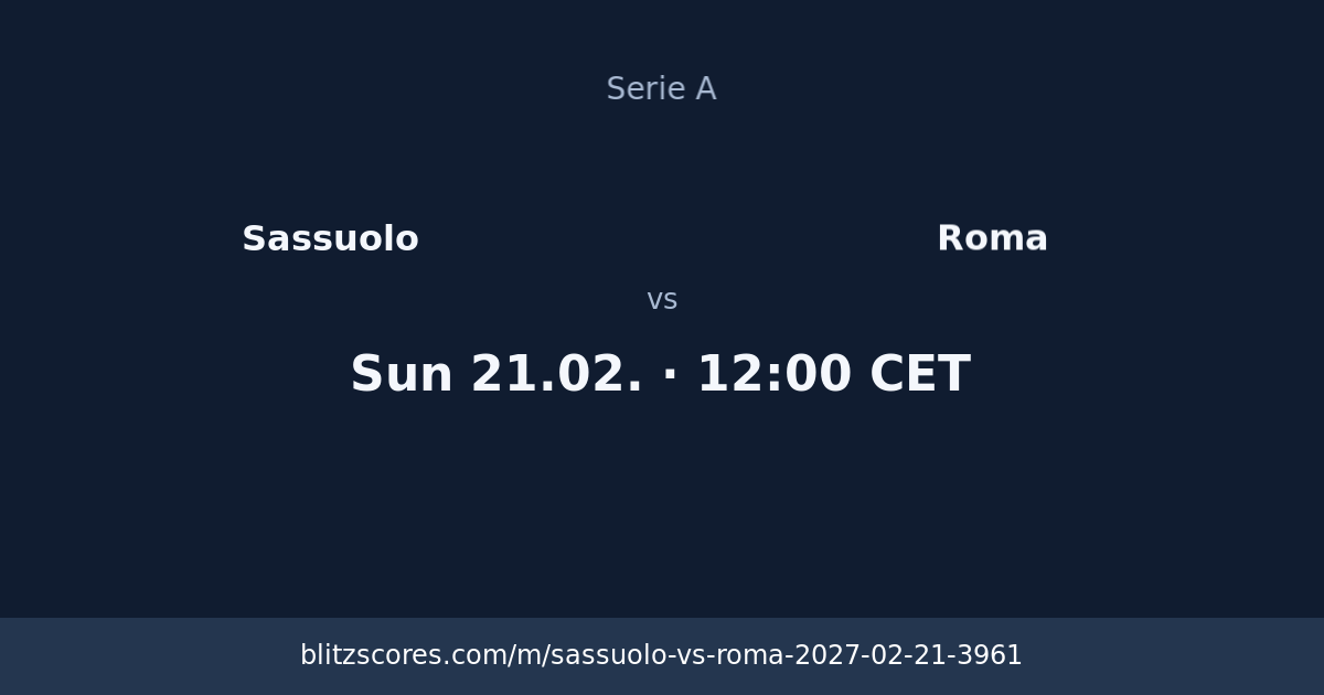Sassuolo vs Roma score card
