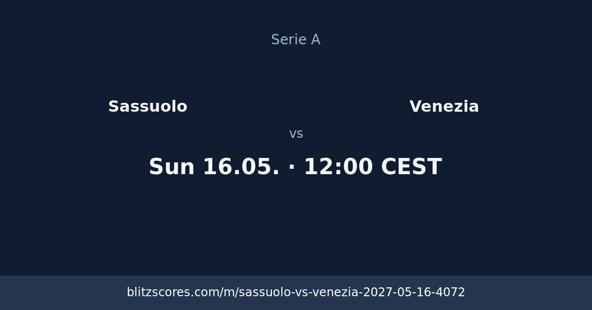Sassuolo vs Venezia score card