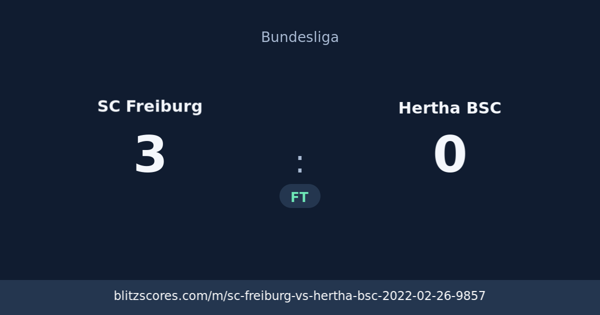 SC Freiburg vs Hertha BSC score card