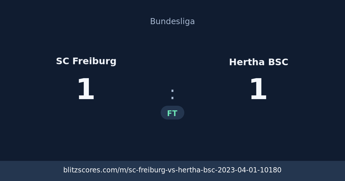 SC Freiburg vs Hertha BSC score card