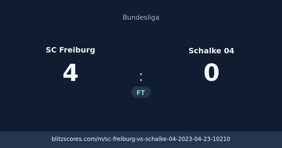 SC Freiburg vs Schalke 04 score card