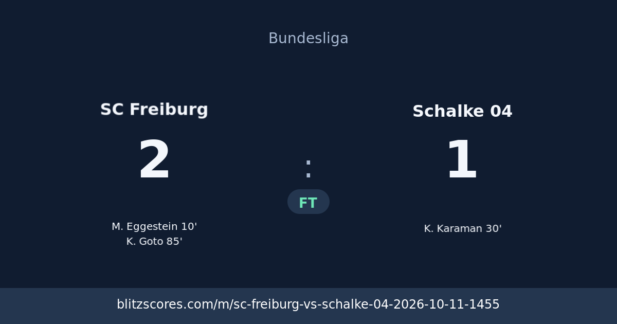 SC Freiburg vs Schalke 04 score card