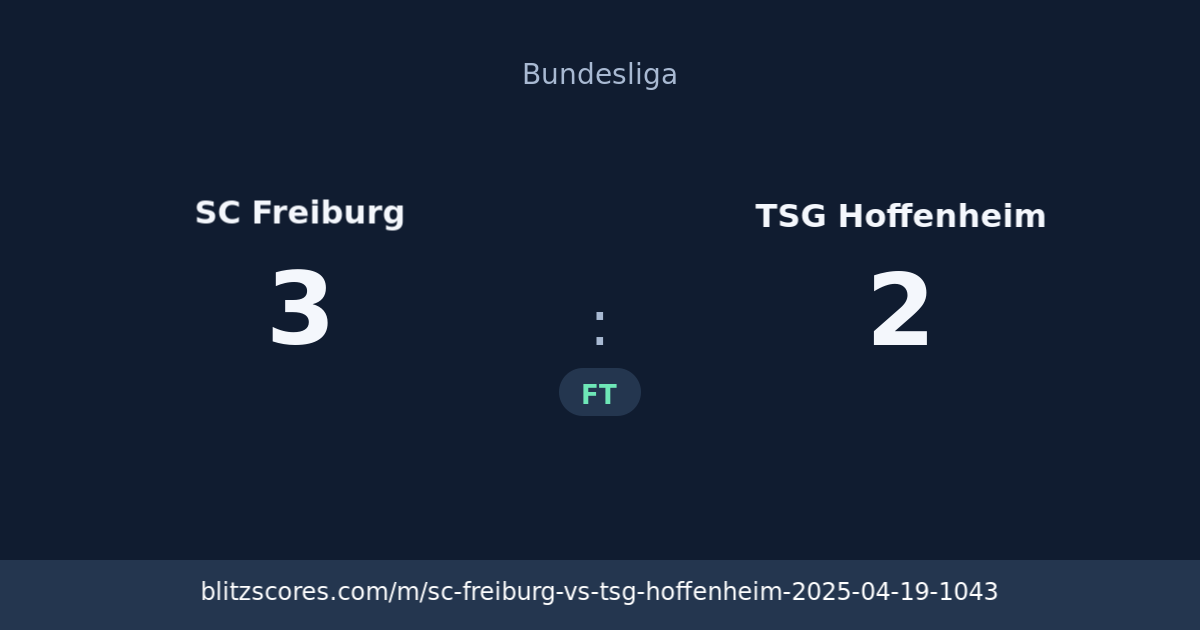 SC Freiburg vs TSG Hoffenheim score card