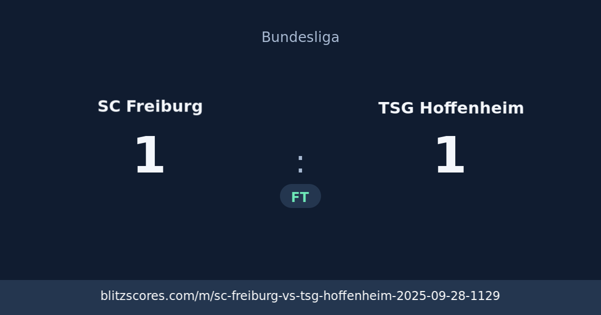 SC Freiburg vs TSG Hoffenheim score card