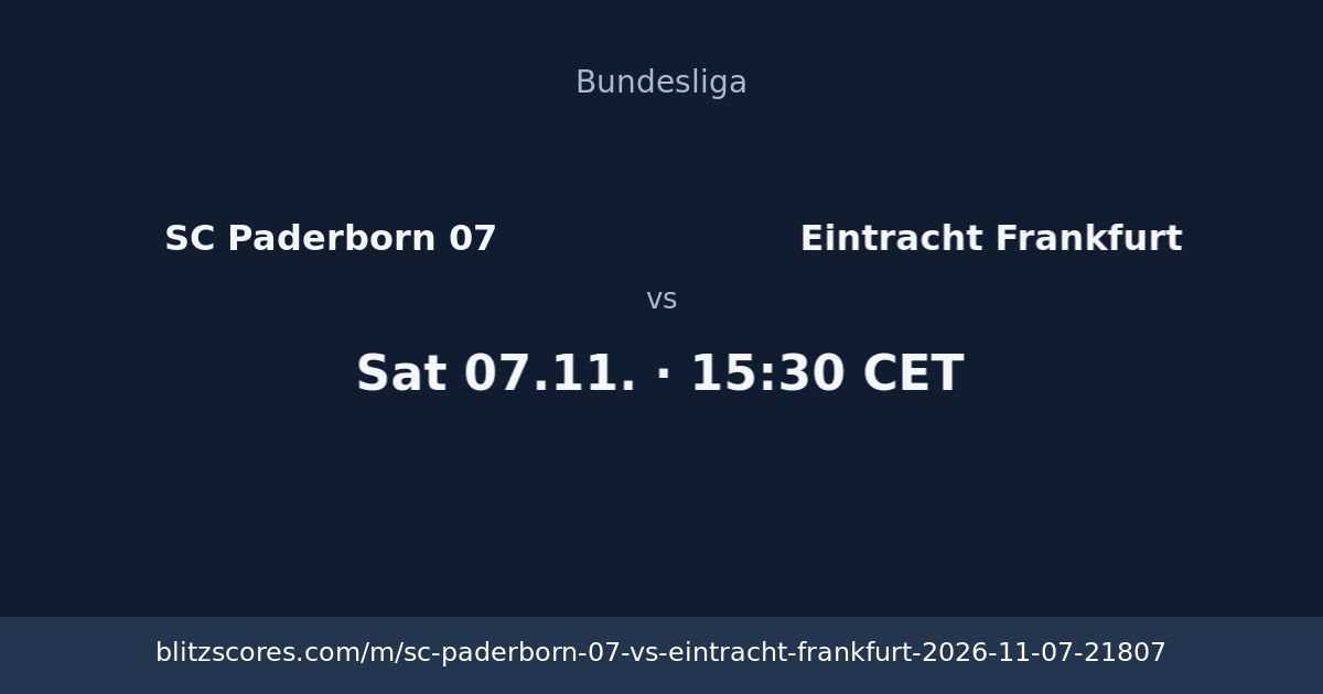 SC Paderborn 07 vs Eintracht Frankfurt score card