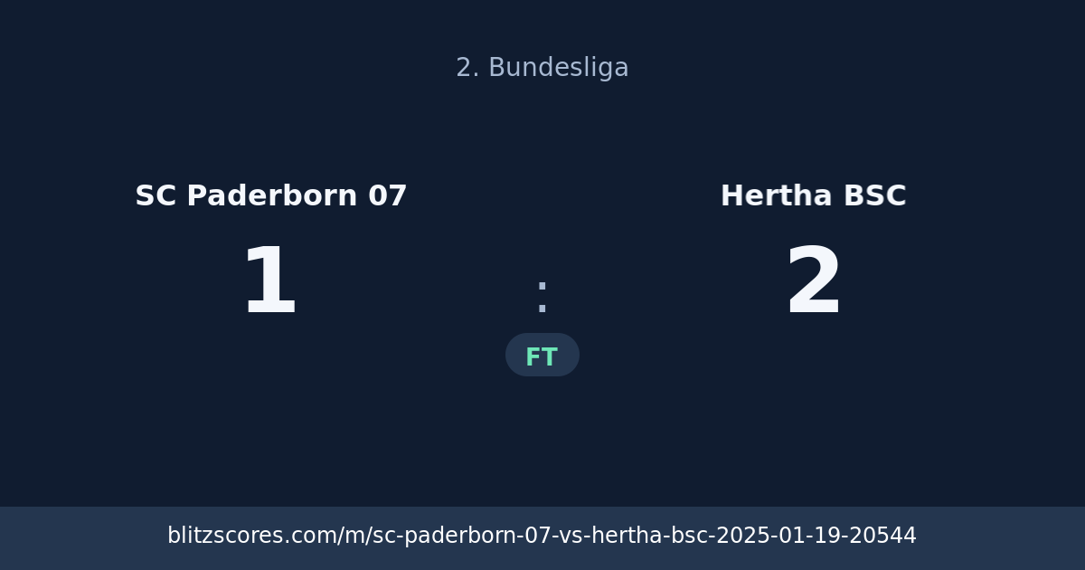 SC Paderborn 07 vs Hertha BSC score card