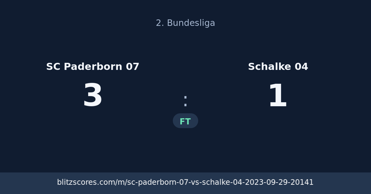 SC Paderborn 07 vs Schalke 04 score card