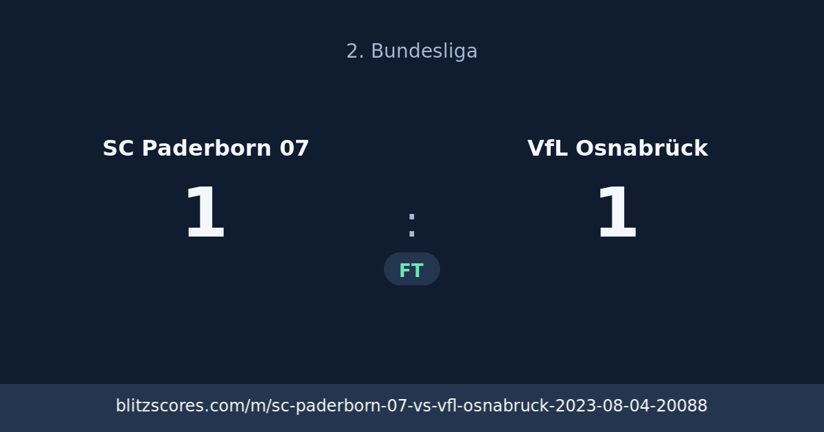 SC Paderborn 07 vs VfL Osnabrück score card
