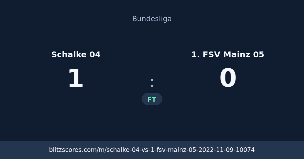 Schalke 04 vs 1. FSV Mainz 05 score card