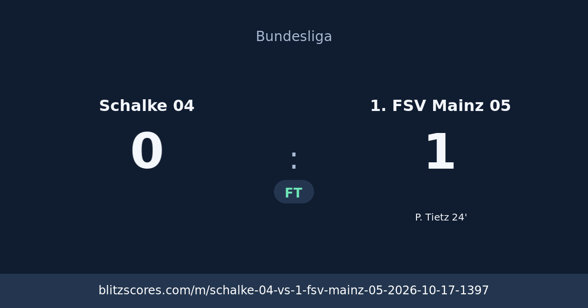 Schalke 04 vs 1. FSV Mainz 05 score card