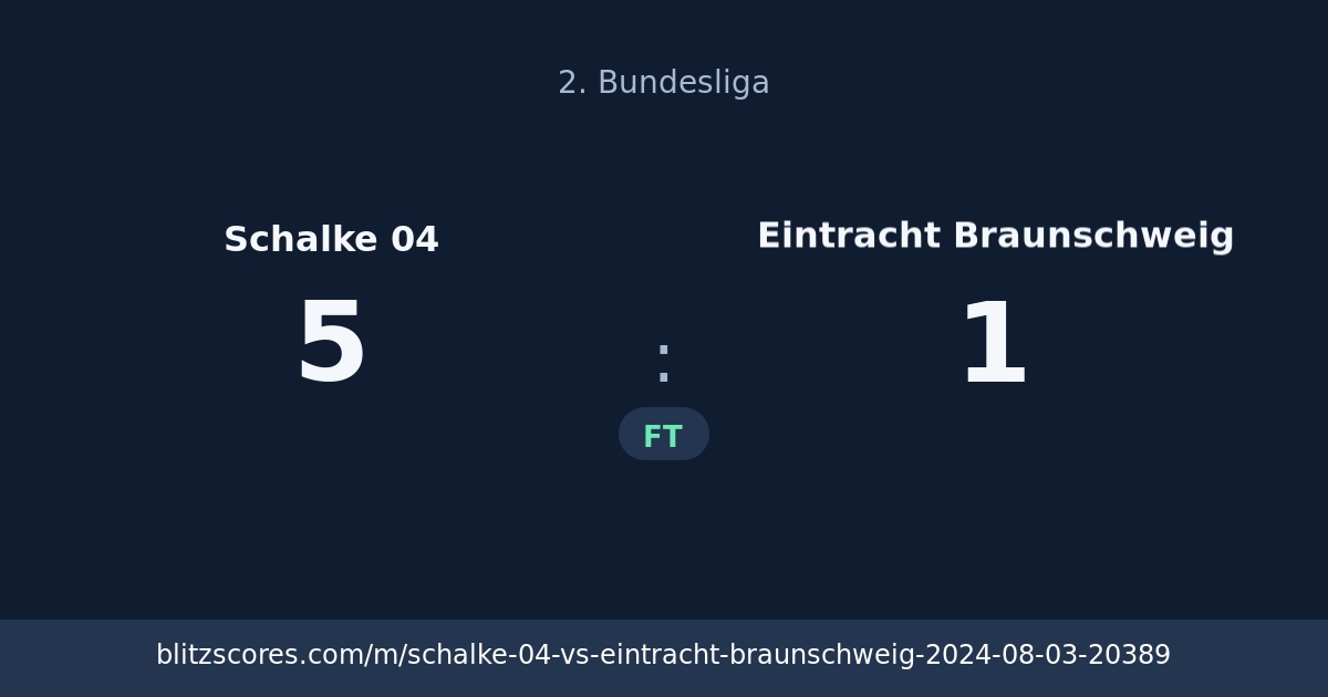 Schalke 04 vs Eintracht Braunschweig score card