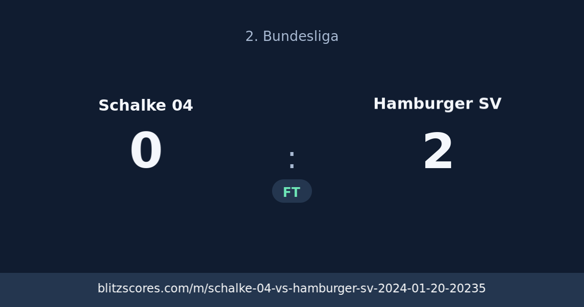 Schalke 04 vs Hamburger SV score card