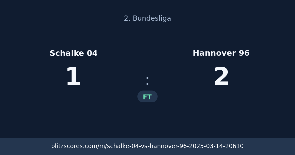 Schalke 04 vs Hannover 96 score card