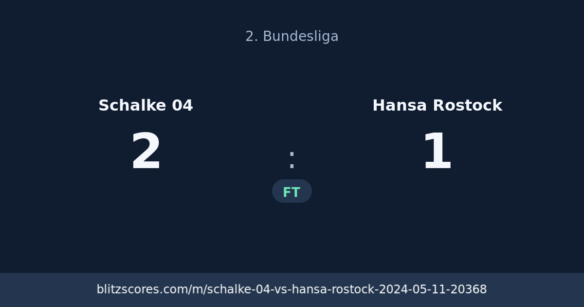 Schalke 04 vs Hansa Rostock score card