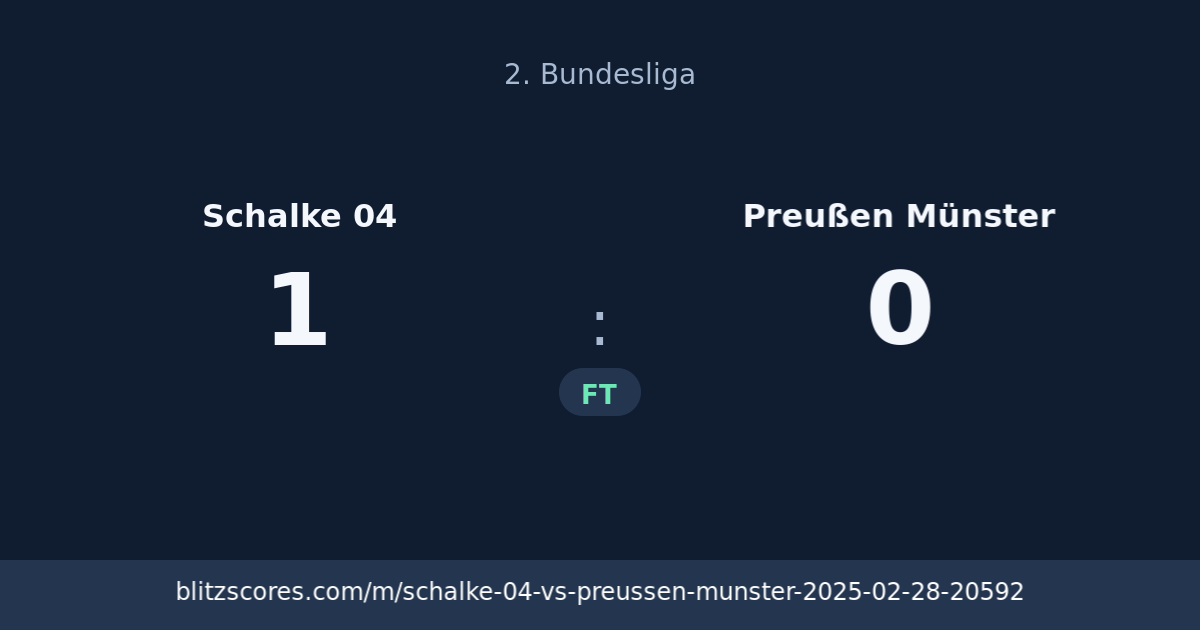 Schalke 04 vs Preußen Münster score card