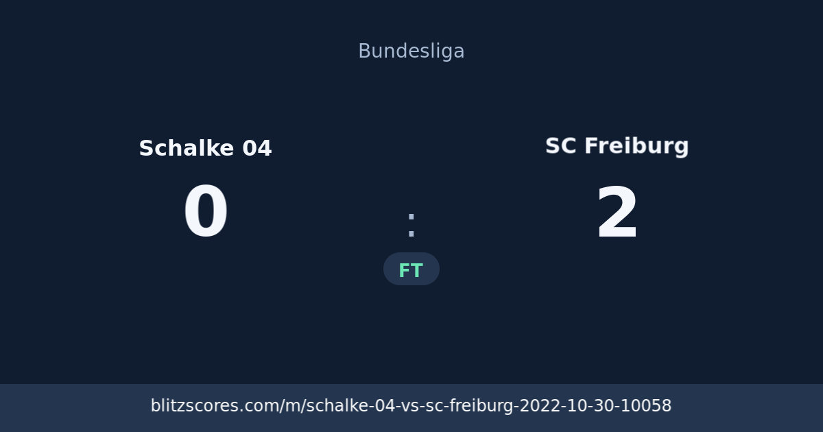 Schalke 04 vs SC Freiburg score card