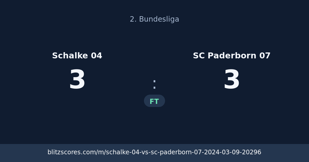 Schalke 04 vs SC Paderborn 07 score card