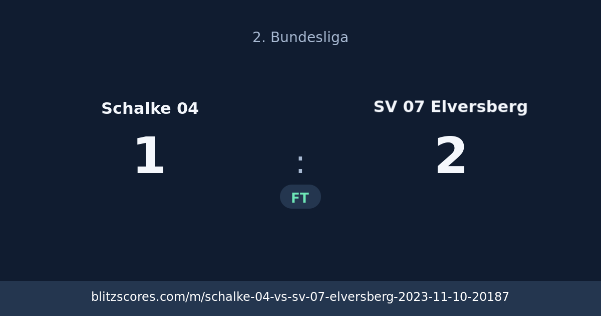 Schalke 04 vs SV 07 Elversberg score card