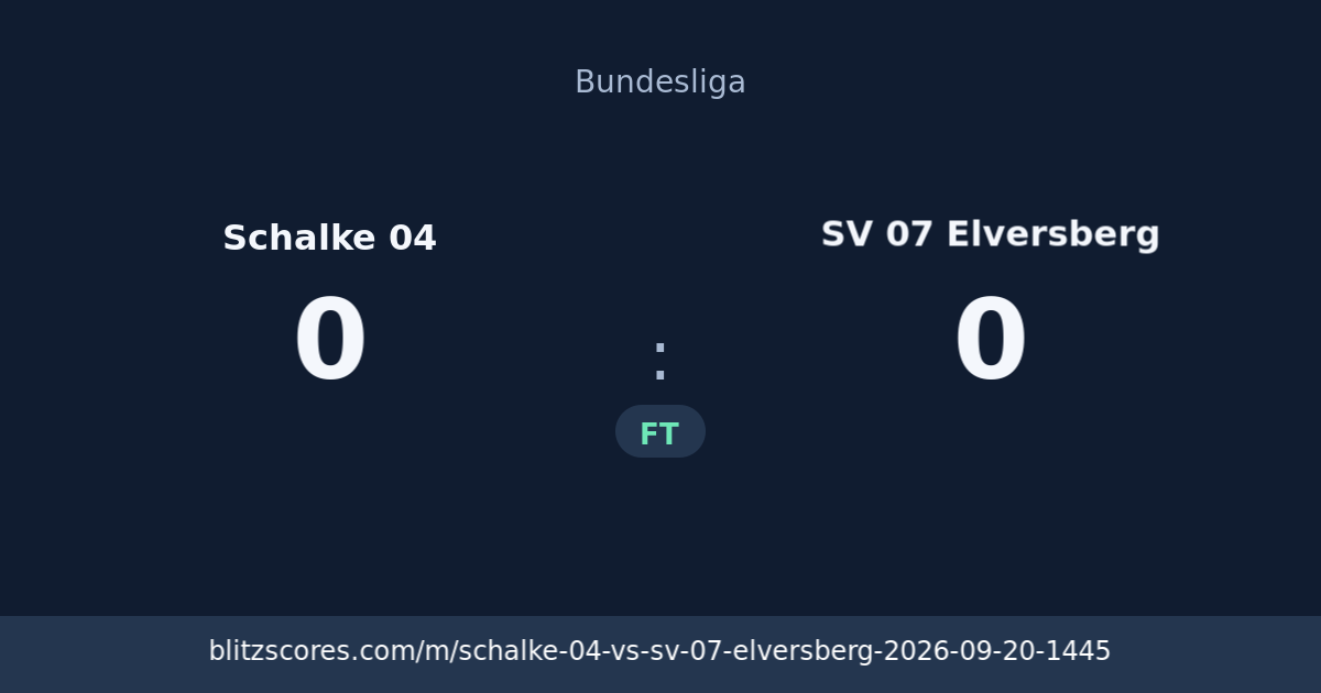 Schalke 04 vs SV 07 Elversberg score card