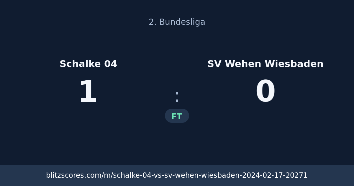 Schalke 04 vs SV Wehen Wiesbaden score card