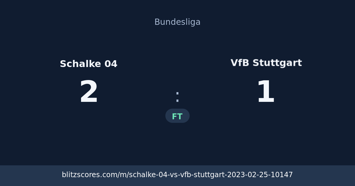Schalke 04 vs VfB Stuttgart score card