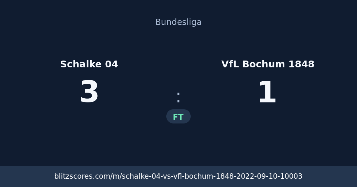 Schalke 04 vs VfL Bochum 1848 score card