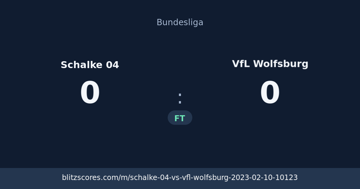 Schalke 04 vs VfL Wolfsburg score card