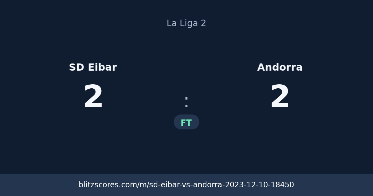 SD Eibar vs Andorra score card