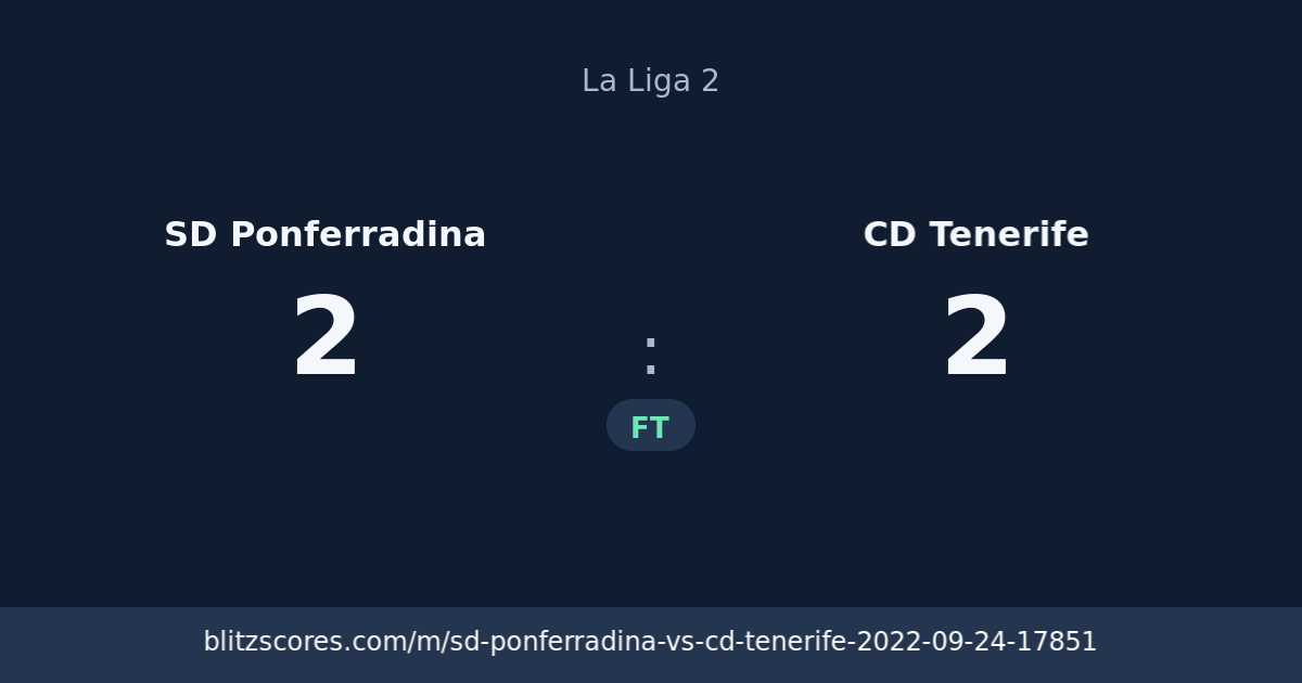 SD Ponferradina vs CD Tenerife score card