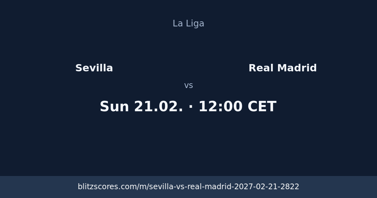 Sevilla vs Real Madrid score card