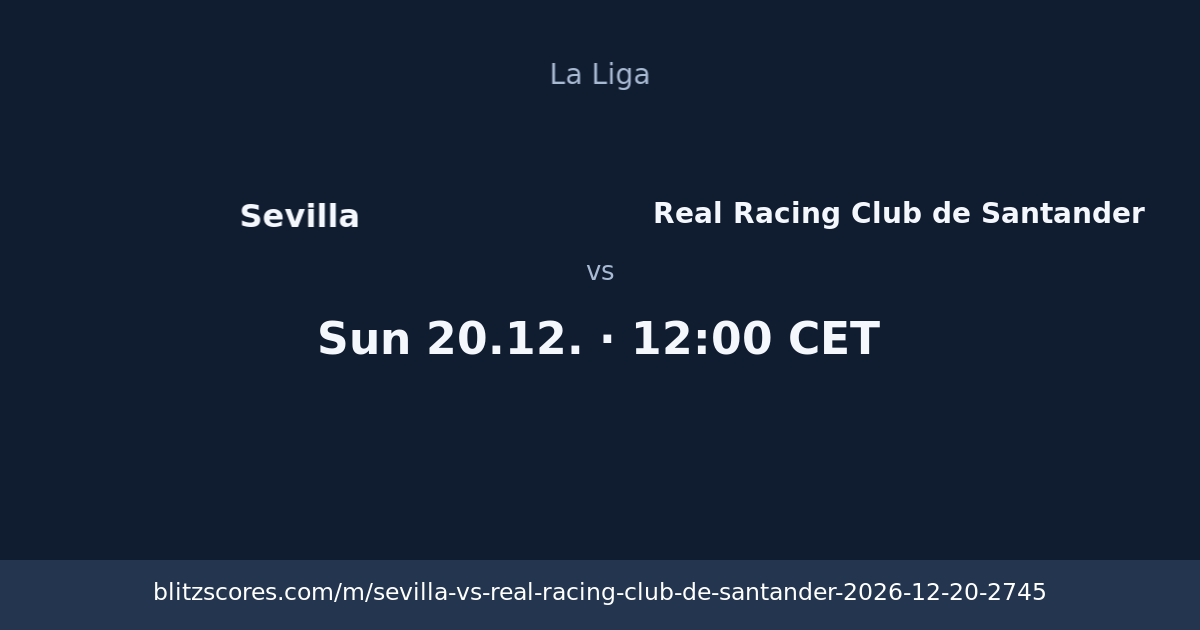 Sevilla vs Real Racing Club de Santander score card