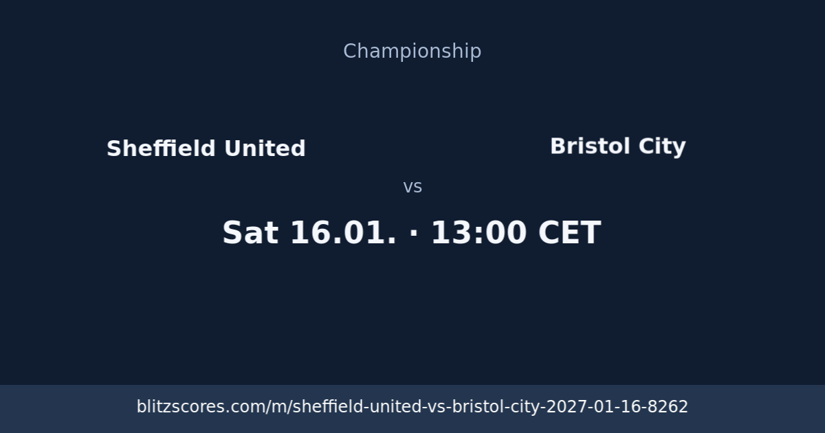 Sheffield United vs Bristol City score card