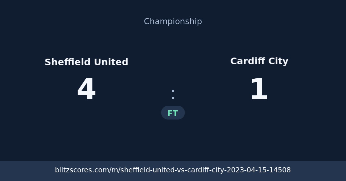 Sheffield United vs Cardiff City score card