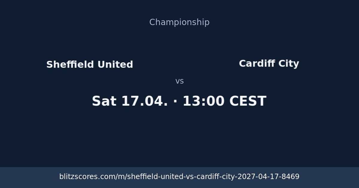 Sheffield United vs Cardiff City score card