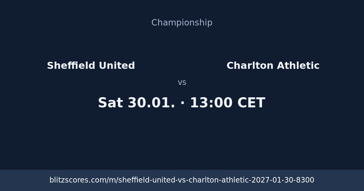 Sheffield United vs Charlton Athletic score card