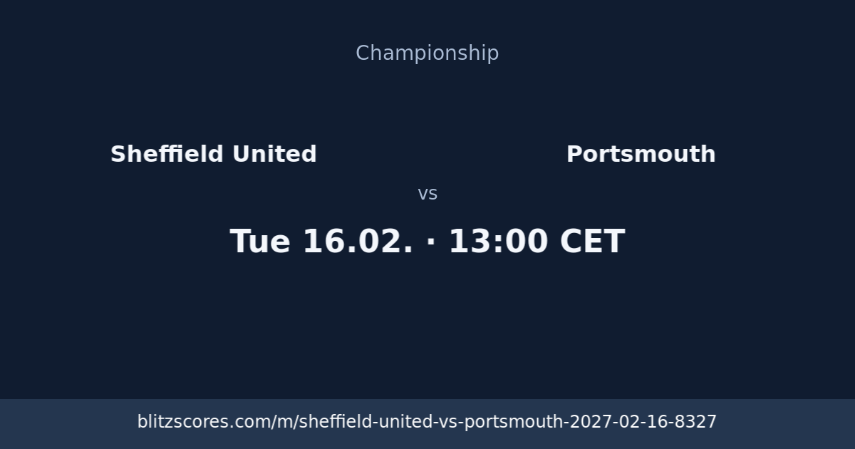 Sheffield United vs Portsmouth score card