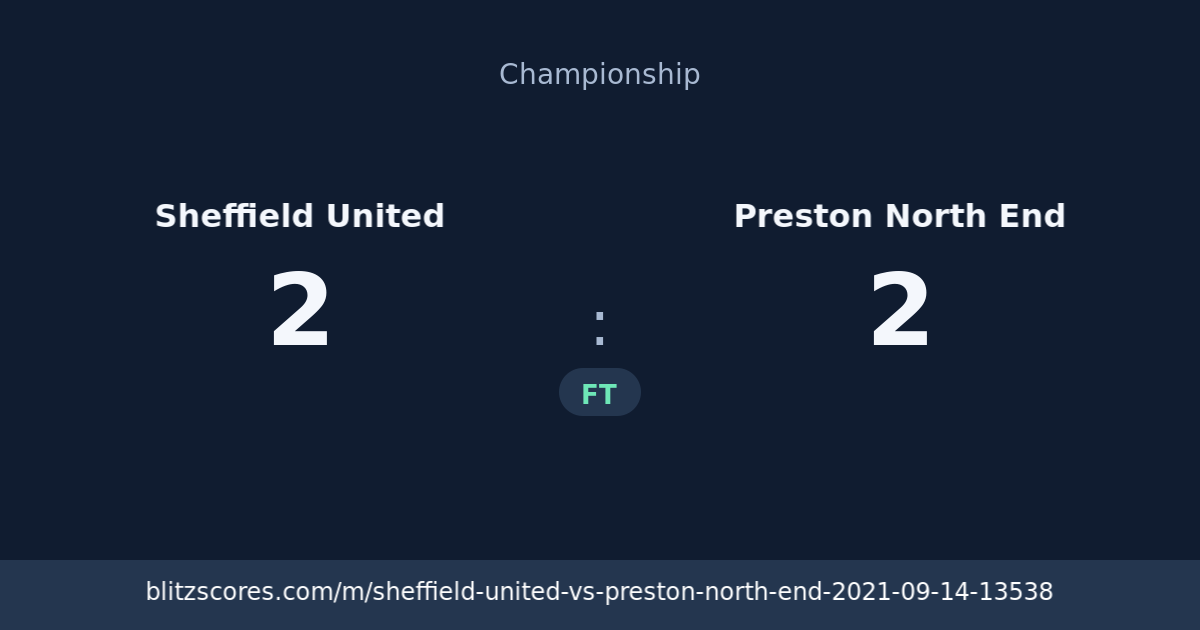 Sheffield United vs Preston North End score card