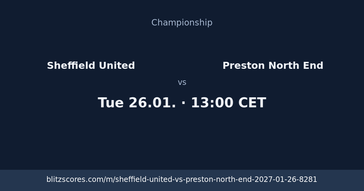 Sheffield United vs Preston North End score card