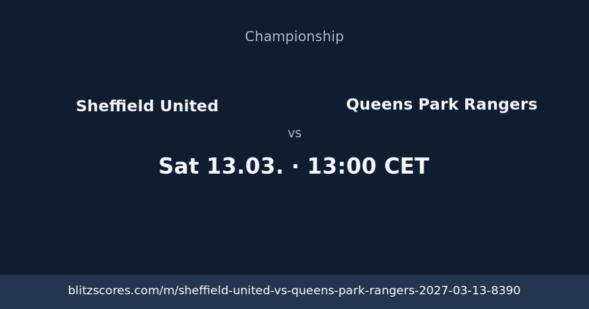 Sheffield United vs Queens Park Rangers score card