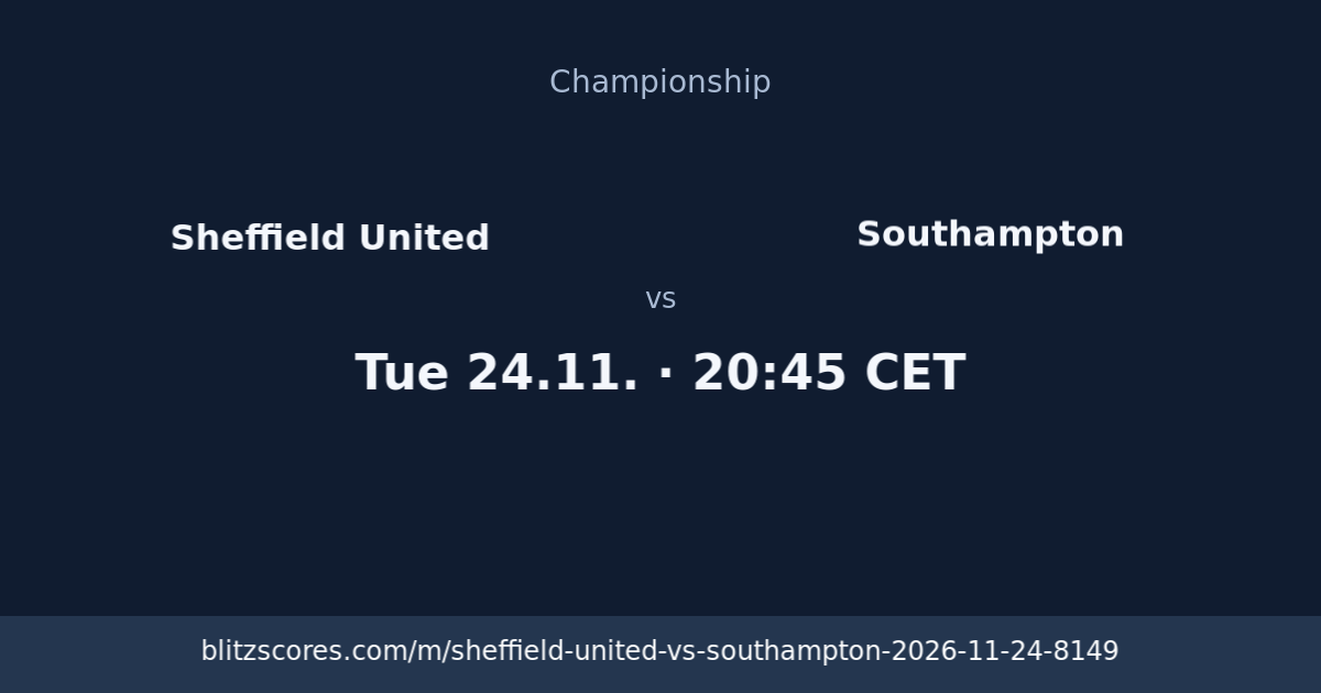Sheffield United vs Southampton score card