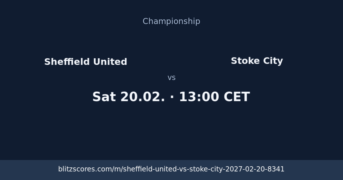Sheffield United vs Stoke City score card