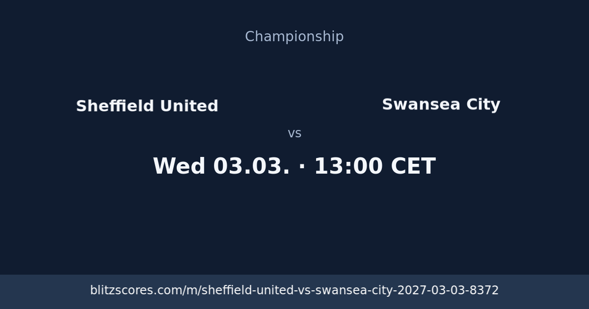 Sheffield United vs Swansea City score card