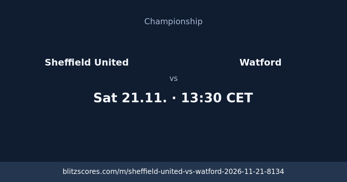 Sheffield United vs Watford score card