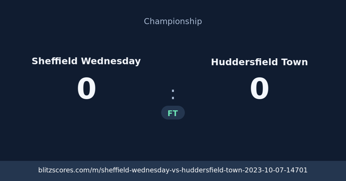 Sheffield Wednesday vs Huddersfield Town score card