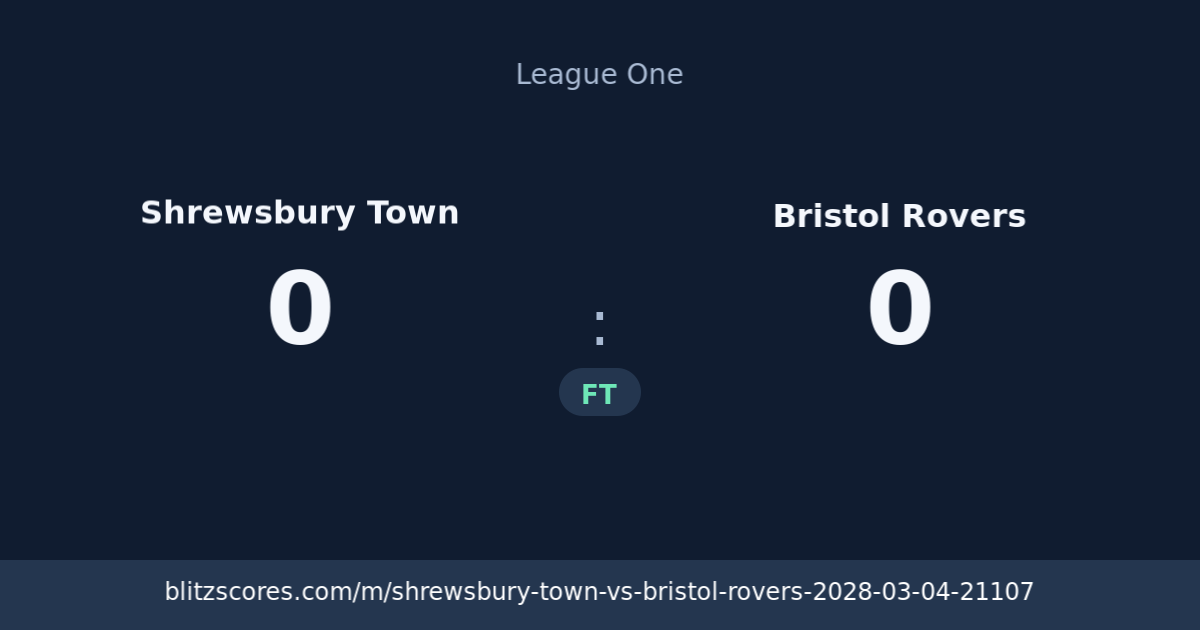 Shrewsbury Town vs Bristol Rovers score card