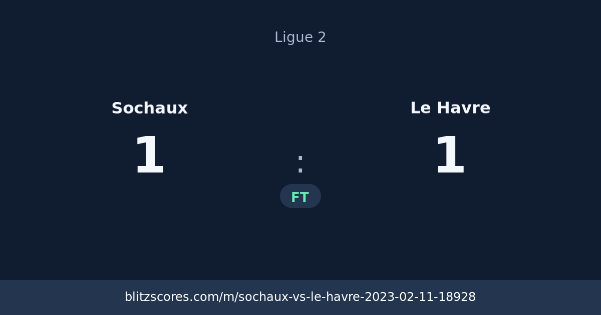 Sochaux vs Le Havre score card