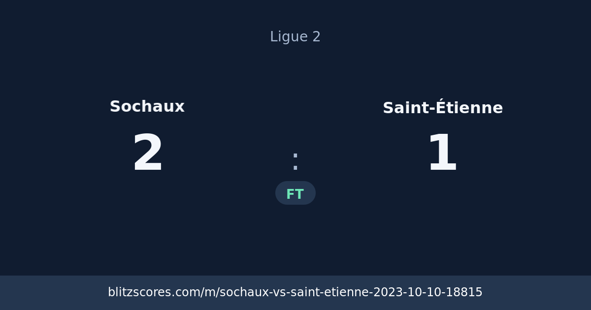 Sochaux vs Saint-Étienne score card