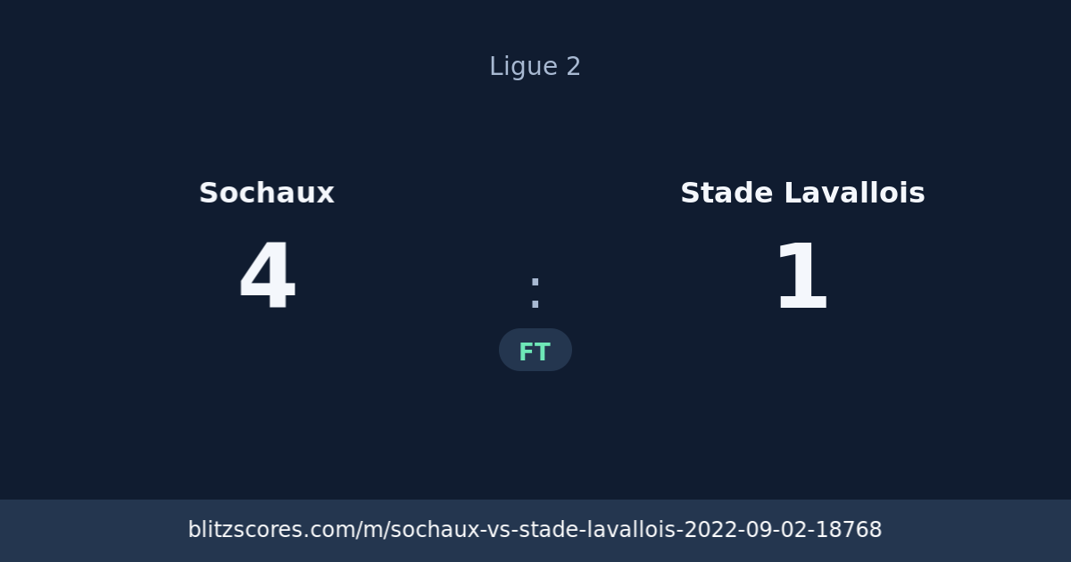 Sochaux vs Stade Lavallois score card