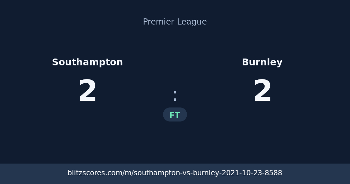 Southampton vs Burnley score card