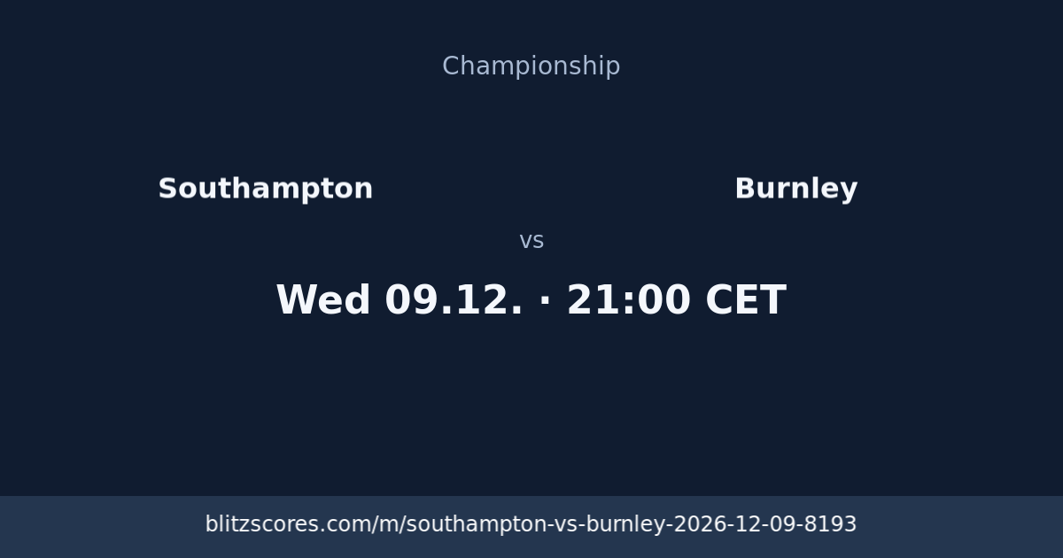 Southampton vs Burnley score card